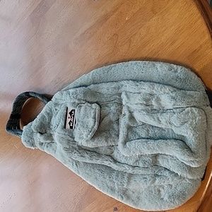 Kavu mint green fuzzy sling bag